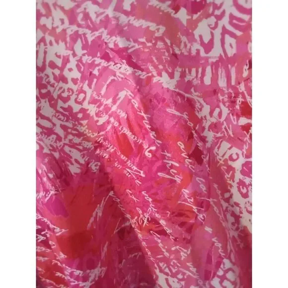 Ruby Rd Favorites Women's Top 2X Pink Love Letter V Neck 3/4 Sleeve - Picture 3 of 6